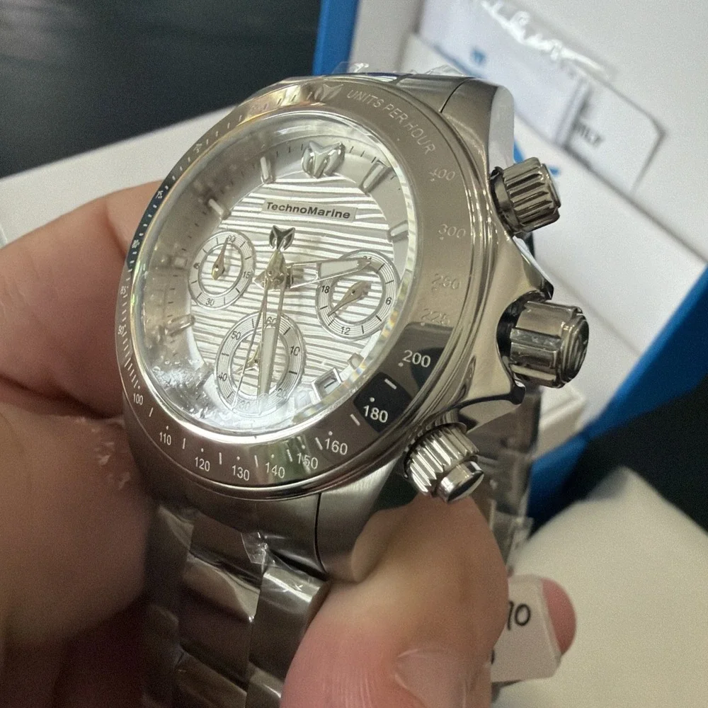 TechnoMarine Manta Ray Unisex Watch 38mm SS W/ Silver Dial TM-219009 New!!